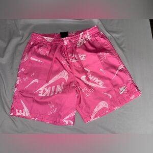 Nike Men’s Pink Logo nylon Shorts